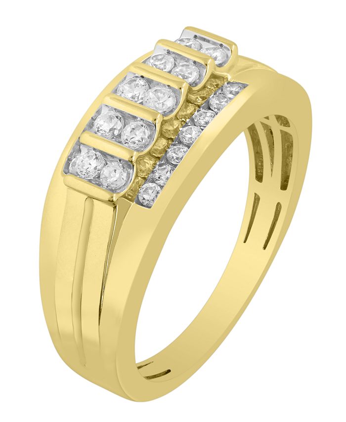 Macy's - Men's Diamond (1/2 ct. t.w.) Ring in 10K White or Yellow Gold