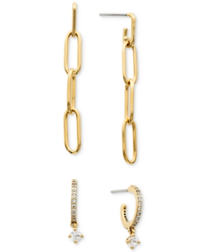 image of Ava Nadri 2-Pc. Set Chain Drop Earrings & Cubic Zirconia Dangle Hoop Earrings
