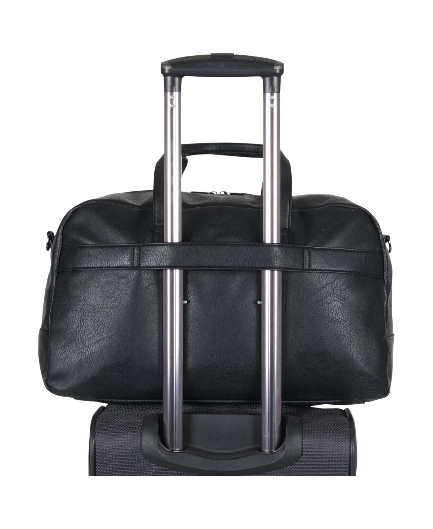 Чемоданы Kenneth Cole Reaction 20" Faux Leather Lightweight Carry-On Travel Duffel, цвет: Чёрный — фото 7