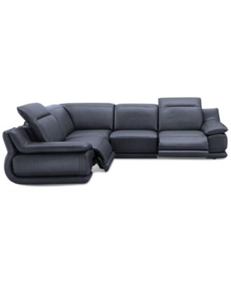 Daisley 4-Pc. Leather "L" Shaped Sectional Sofa with 2 Power Recliners