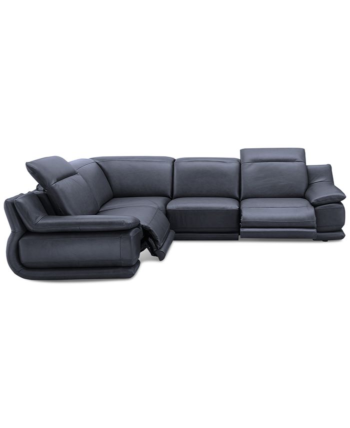 Nicolo Leather Reclining Sectional Sofa Baci Living Room