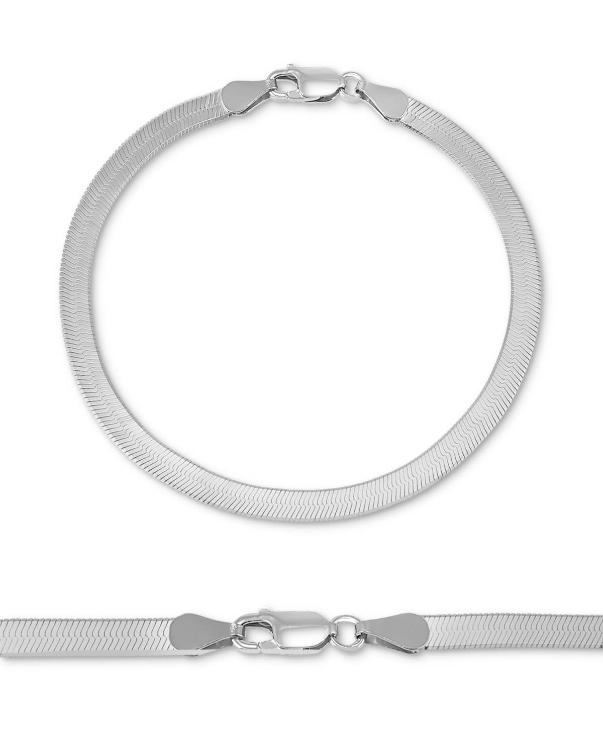 Men's 2-Pc. Set Herringbone Chain Necklace & Matching Bracelet in 14k Gold-Plated Sterling&Sterling- Silver