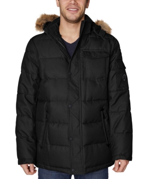 Nautica Men's Parka with Removable Faux-Fur Trimmed Hood