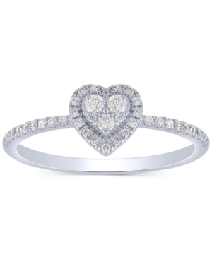 image of Diamond Heart Cluster Ring (1/4 ct. t.w.) in 10k White Gold