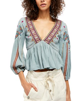 macys embroidered tops