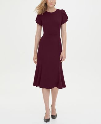 calvin klein trumpet midi dress