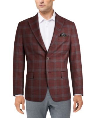 mens burgundy plaid sport coat