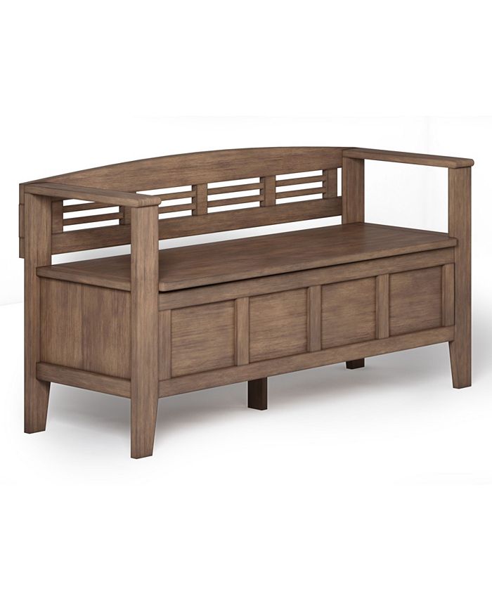 Simpli Home Adams Solid Wood Entryway Storage Bench Macy's