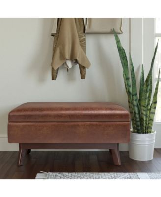 Owen Mid Century Modern Rectangle Small Rectangular Storage Ottoman