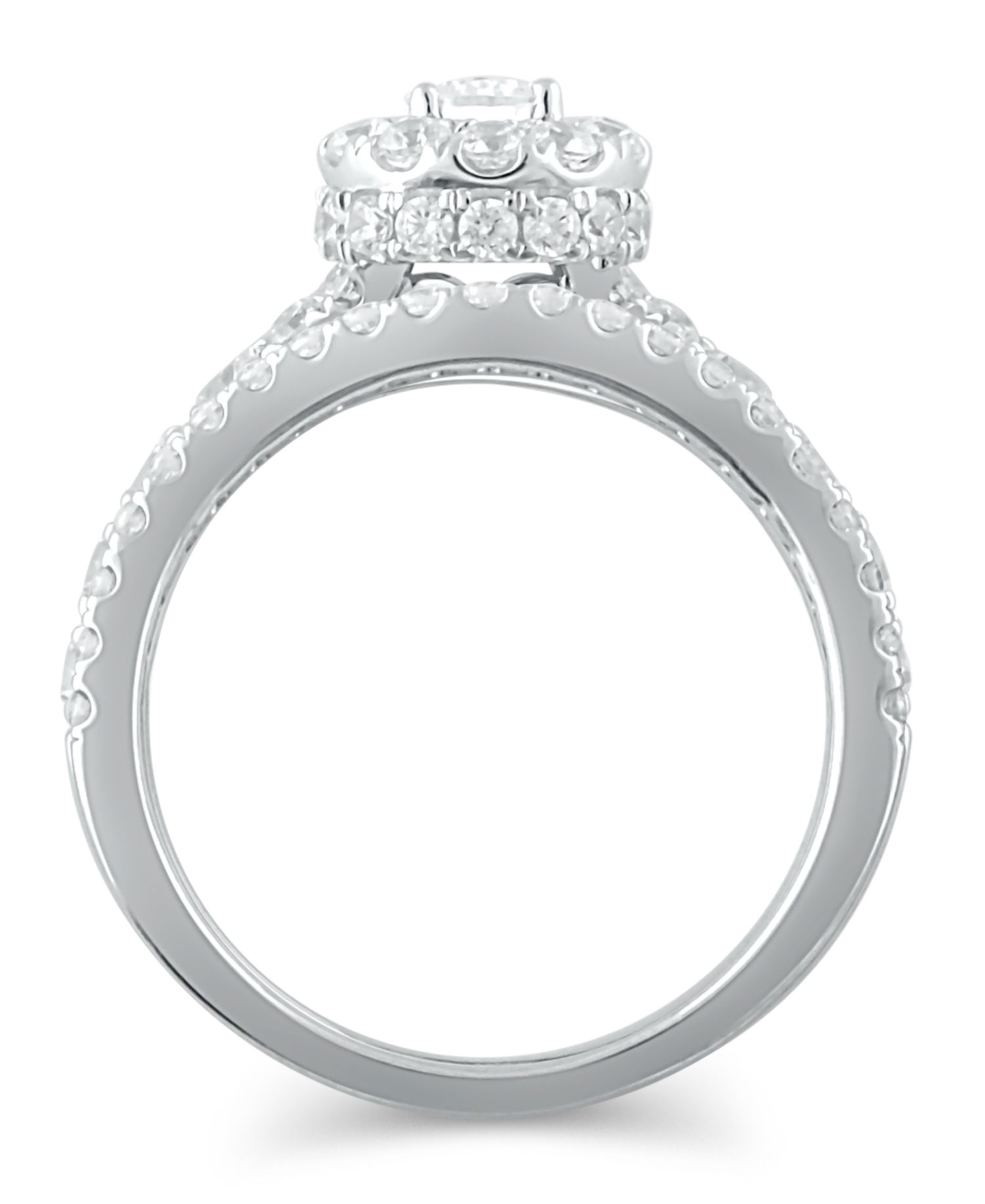 Diamond Halo Emerald Bridal Set (2. ct. t.w.) in 14k White, Yellow or Rose Gold