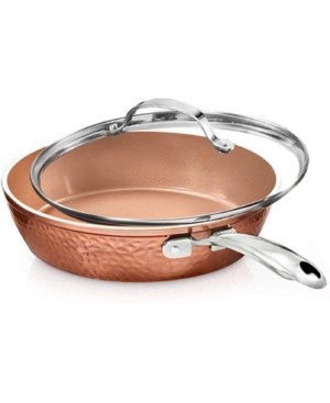 Gotham Steel - Hammered 10' Fry Pan with Lid - Copper
