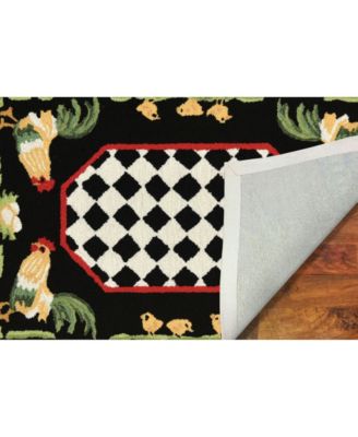 Frontporch Rooster Black and Gray 2' x 3' Outdoor Area Rug