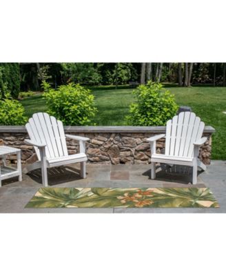 Marina Tropical Leaf Cream 1'11" x 7'6" Runner Rug