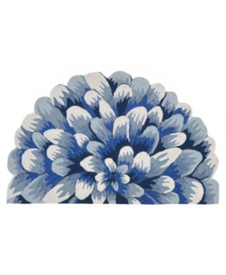Frontporch Mum Aqua 5' x 5' Round Rug