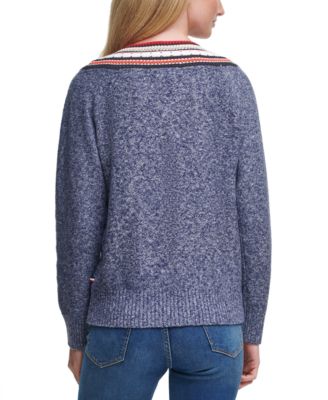 Tommy Hilfiger Textured Marled V-Neck Sweater