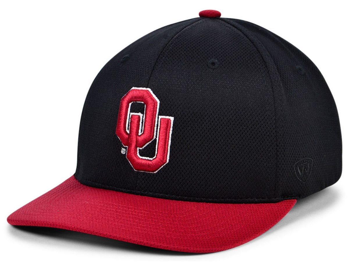 Top Of The World Oklahoma Sooners 2 Tone Reflex Cap In Crimson,black