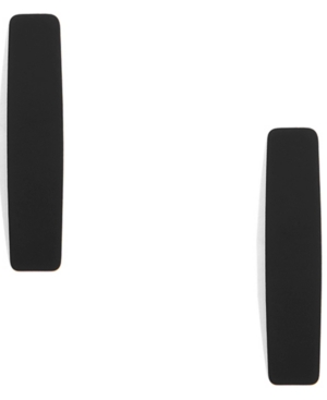 image of Zenzii Silver-Tone Color Suede-Painted Curved Drop Earrings