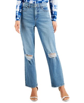 Ripped Straight-Leg Jeans, Created 