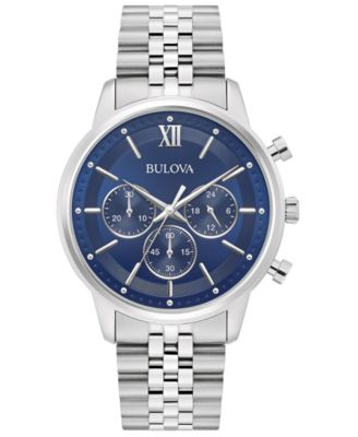 Bulova - Men's Chronograph Stainless Steel Bracelet Watch 41mm