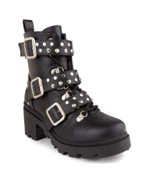 image of Sugar Women-s Flair Buckle Strap Moto Booties Women-s Shoes