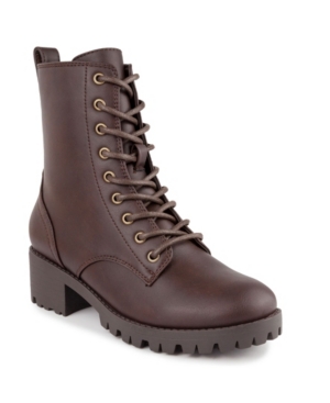 image of Sugar Women-s Reggie Lace Up Lug Sole Combat Boots Women-s Shoes