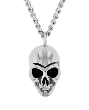 image of Macy-s Men-s Skull Pendant Necklace in Stainless Steel