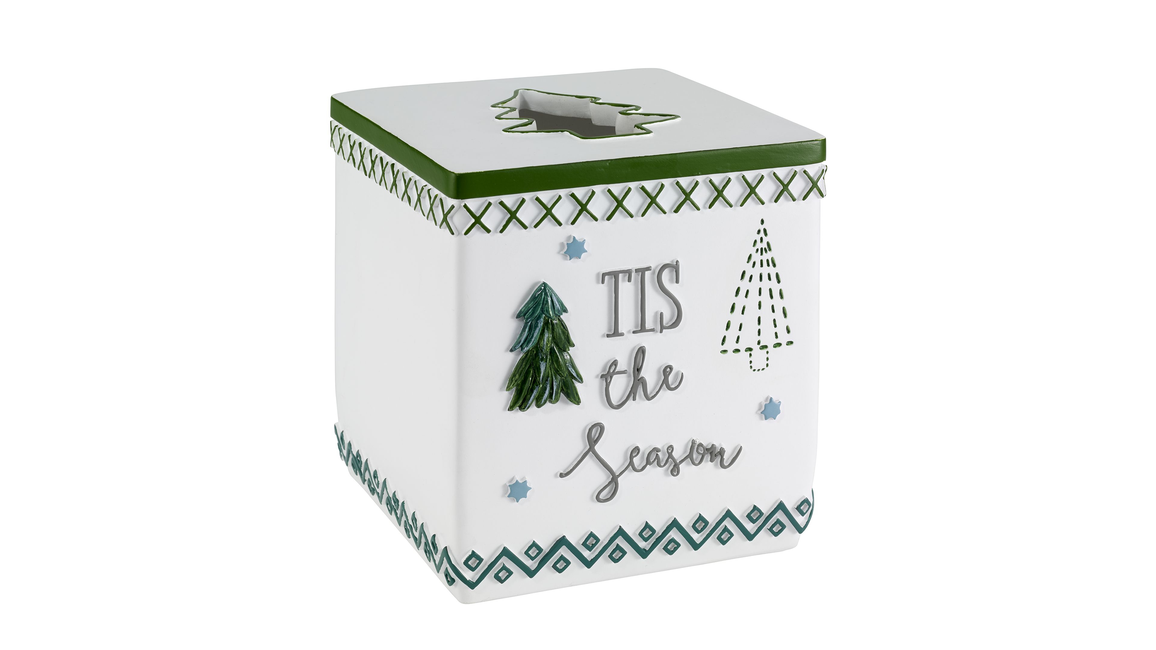 Avanti Christmas Trees Holiday Resin Tissue Box Cover