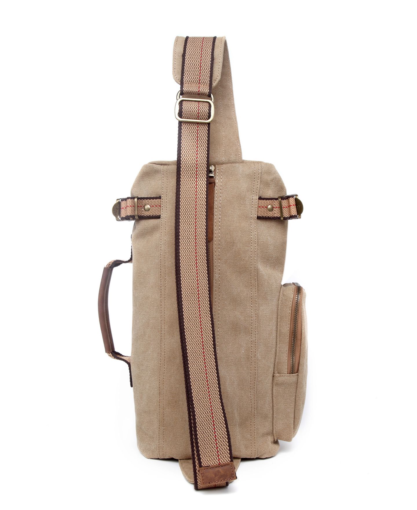Женская сумка TSD BRAND Hill Side Canvas Sling, цвет: Хаки — фото 14