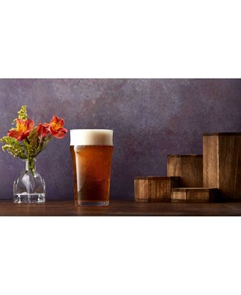 [Set of 4] JoyJolt Grant Large Beer Glasses, Crystal Beer Pint Drinking  Glasses