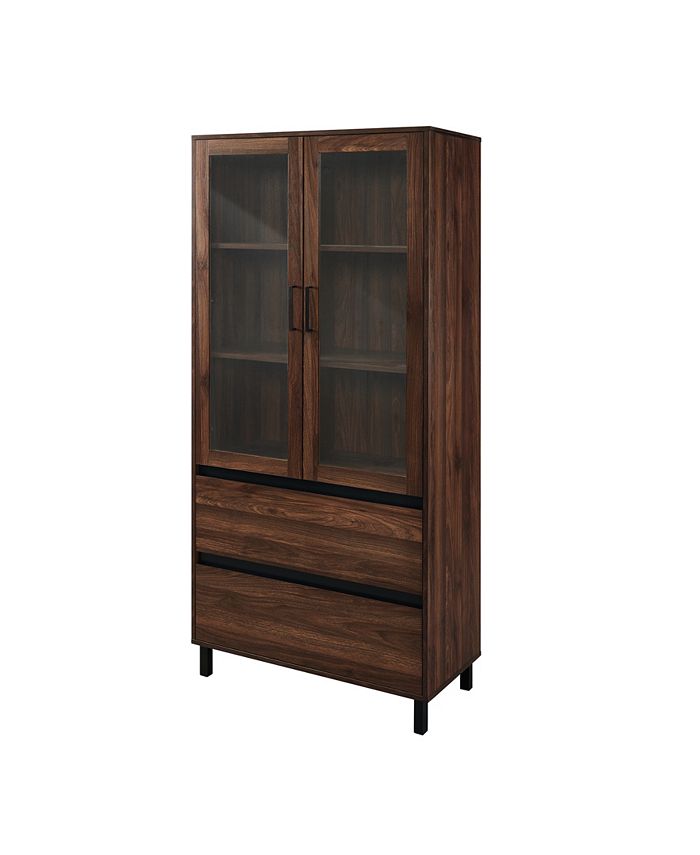 Walker Edison 68" Glass Door Storage Hutch Macy's
