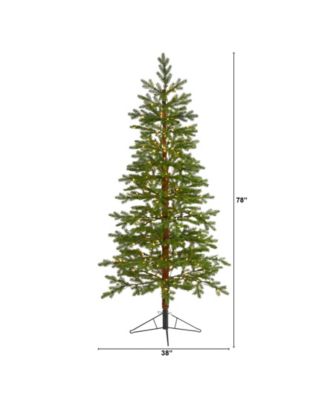 Nearly Natural Fairbanks Fir Artificial Christmas Tree with 250 Clear Warm Multifunction LED Lights and 208 Bendable Branches