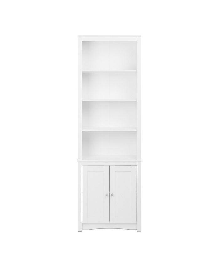 Prepac Tall Bookcase with 2 Shaker Doors Macy's
