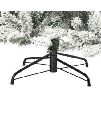 Flocked Livingston Fir Artificial Christmas Tree with Pine Cones and 500 Clear Warm LED Lights