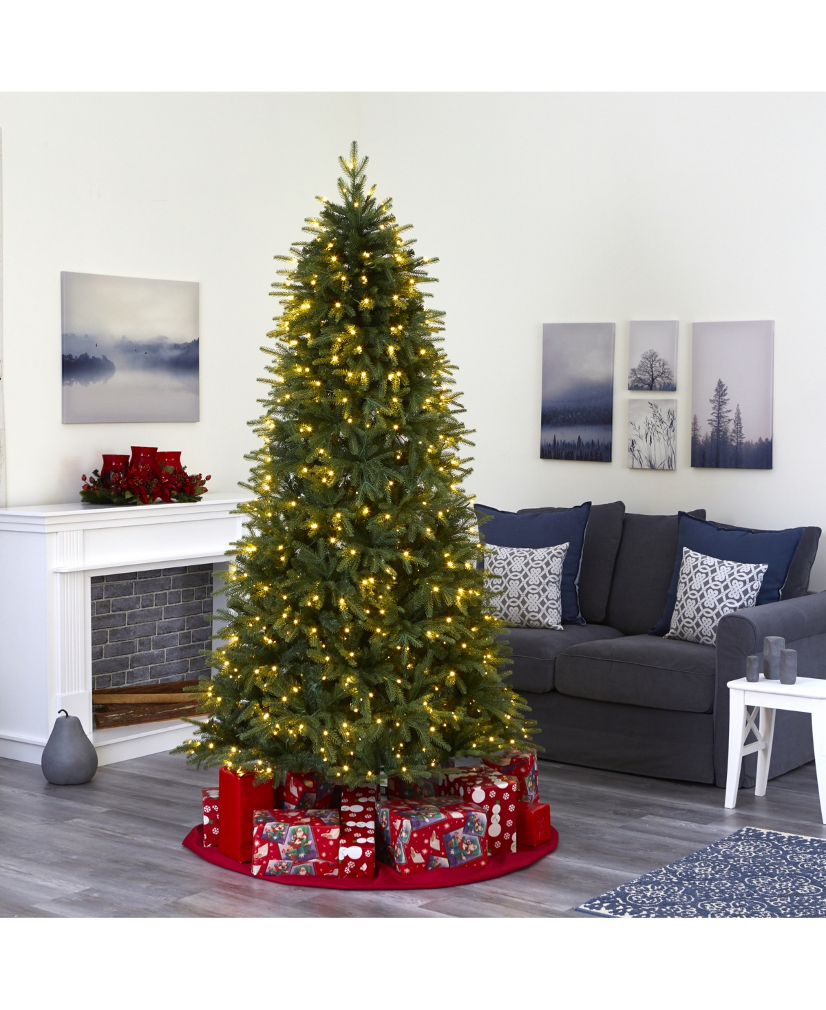 Nearly Natural Vancouver Fir "Natural Look" Artificial Christmas Tree with 500 Clear Led Lights and 2542 Bendable Branches