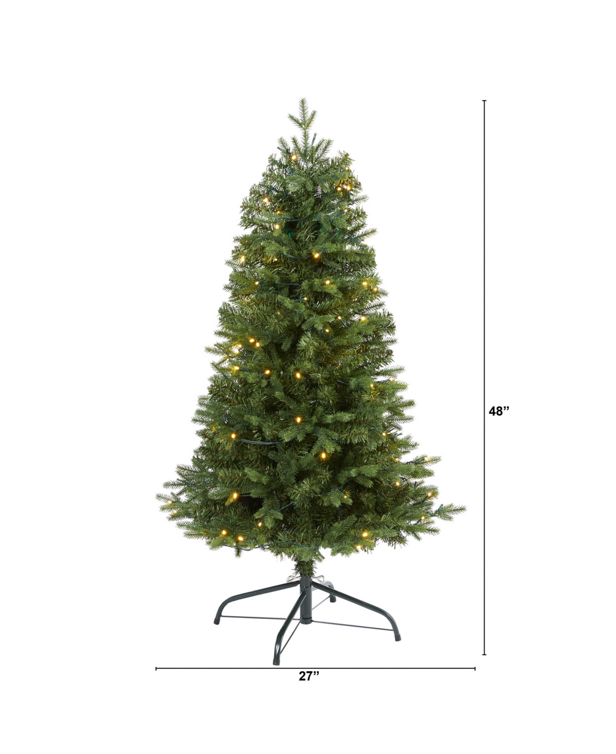 Nearly Natural Vermont Fir Artificial Christmas Tree with 100 Clear Led Lights