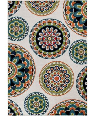 Portland Textiles Tropicana Burnette White 7'10