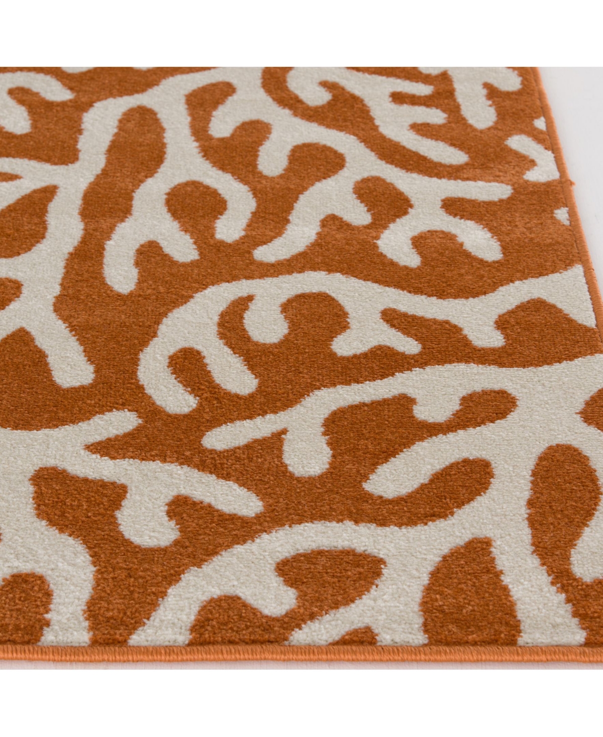 Portland Textiles Tropicana Allover CoralOutdoor Area Rug - Orange