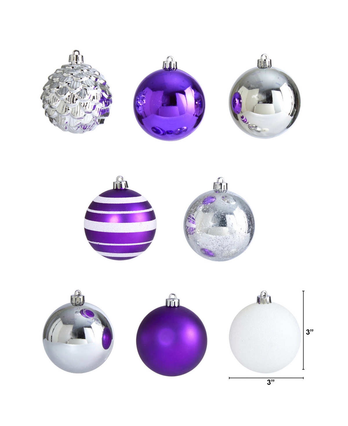 Nearly Natural Holiday Shatterproof, 64 Count Christmas Tree Ornament Set