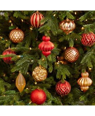 Holiday Lux Shatterproof, 12 Count Christmas Tree Ornament Set