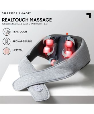 Realtouch Shiatsu Massager, Warming Heat Soothes Sore Muscles, Nodes Feel Like Real Hands, Wireless & Rechargeable