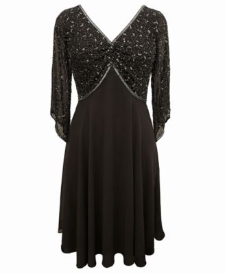 j kara black beaded dress