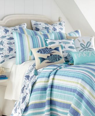Laida Beach Whimsical Fish Reversible 3-Pc. Quilt Set, King