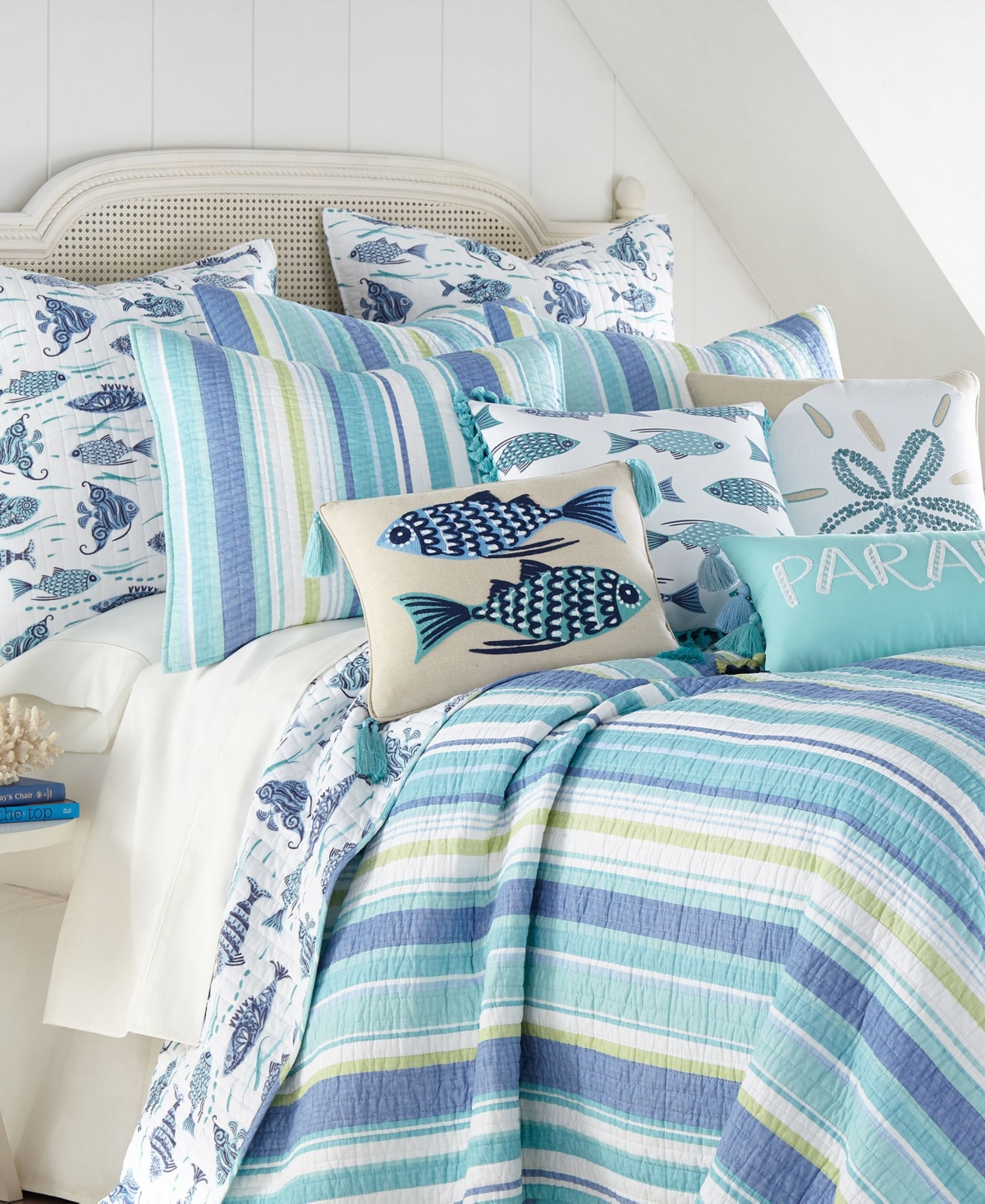 Levtex Laida Beach Whimsical Fish Reversible -Pc. Quilt Set
