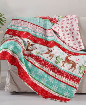 Levtex Let It Snow Festive Christmas Quilted Throw, 50