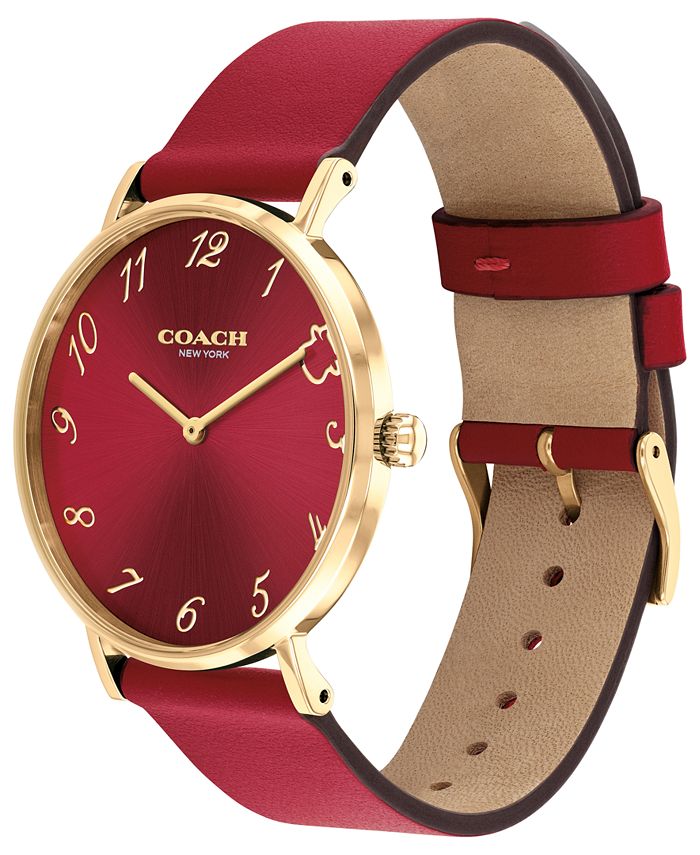 red leather strap watches