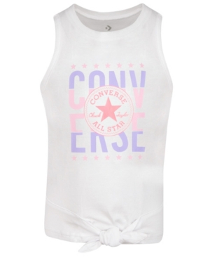 image of Converse Girls Tie Front Sleeveless Tee