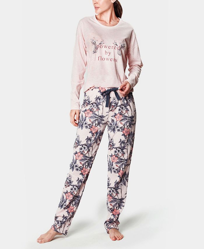 MOOD Pajamas Powered by Flowers Women's Pajama Set - Macy's