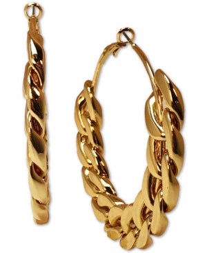 image of Thalia Sodi Gold-Tone Large Chain Link Hoop Earrings, 2.6