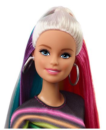 Rainbow barbie sparkle hair hot sale
