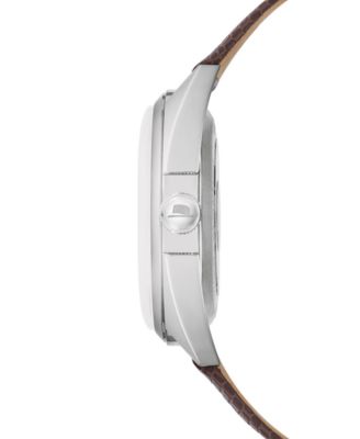 Men's Frank Sinatra Automatic Brown Leather Strap Watch 39mm